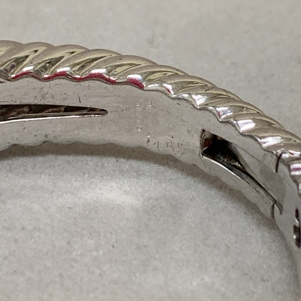 JUDITH RIPKA Sterling Silver Topaz Amethyst Hinged Cuff Bracelet - Picture 4 of 5
